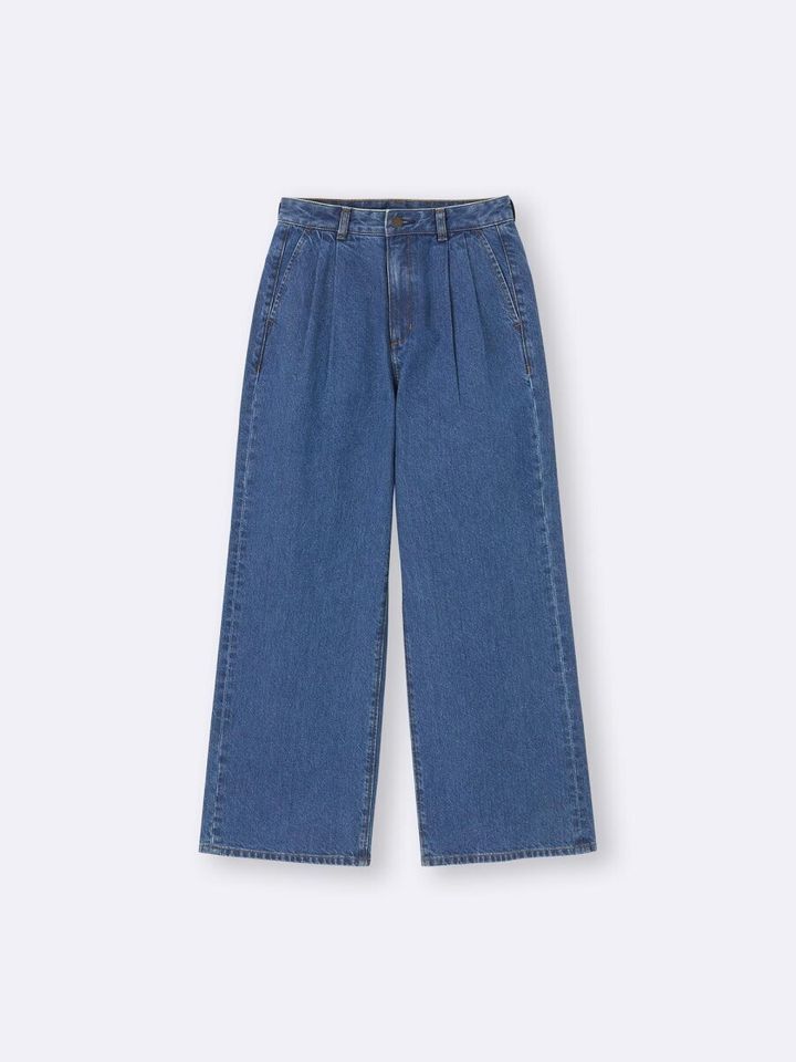 GUのデニムタックトラウザー