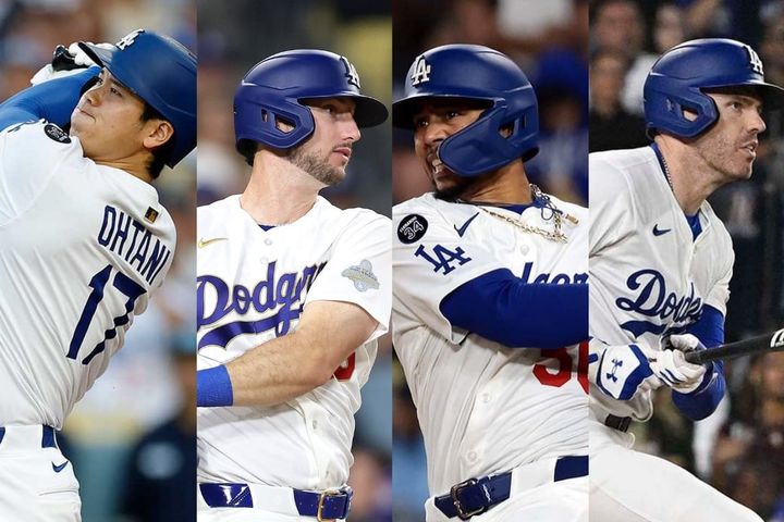 左から大谷翔平、カイル・タッカー、ムーキー・ベッツ、フレディ・フリーマン（C）Getty Images