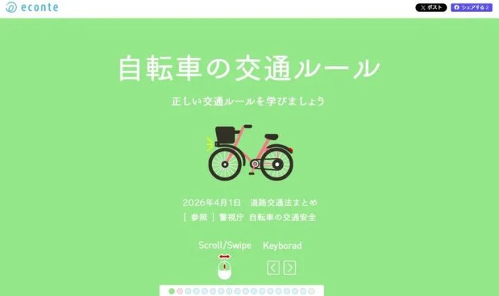 エコンテが制作した体験型インフォグラフィック「自転車