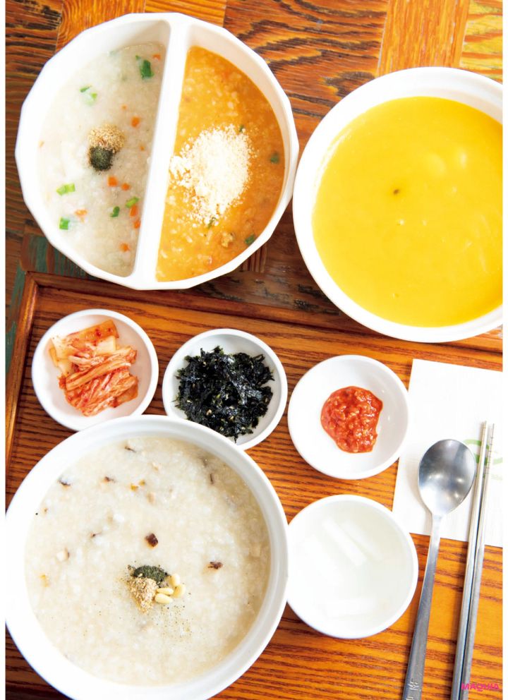 韓国のお粥が食べられるおすすめのお店 ボンジュク&ビビンバcafe 新大久保店 アワビのお粥とかぼちゃのお粥