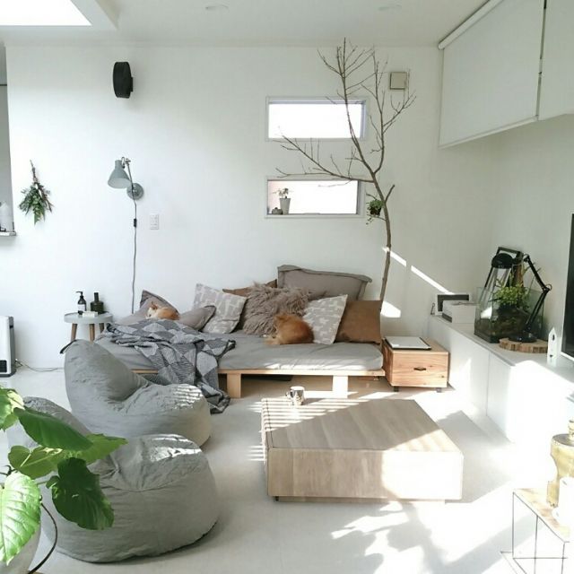 ベッドをソファーにした部屋