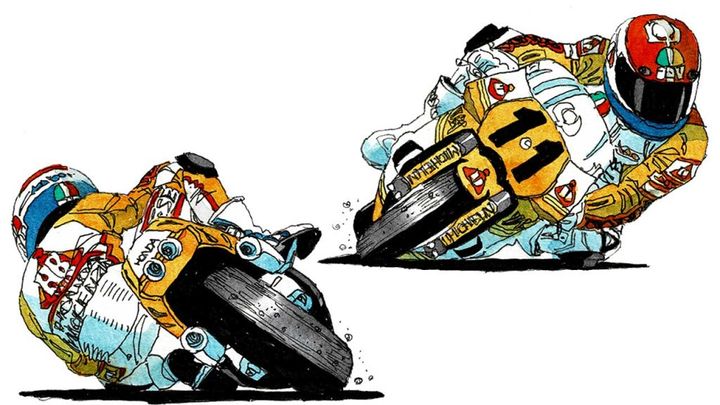 1987年シーズンはHRC入りし、HBカラーのNS500を駆った