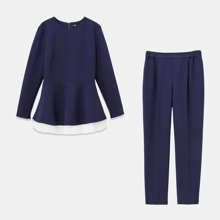 PLSTのダブルクロスプリーツレイヤードセットアップ