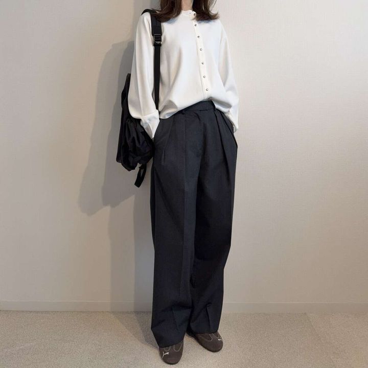 PLST UVカットレーヨンブレンドメタルボタンカーディガンのカジュアルコーデ