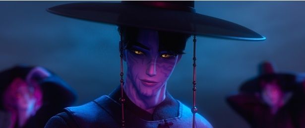 死神コンセプトのボーイズグループのメンバー、ジヌの声優を担当した『KPOPガールズ! デーモン・ハンターズ』 [c]Everett Collection/AFLO