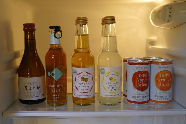 冷蔵庫に用意されたドリンク