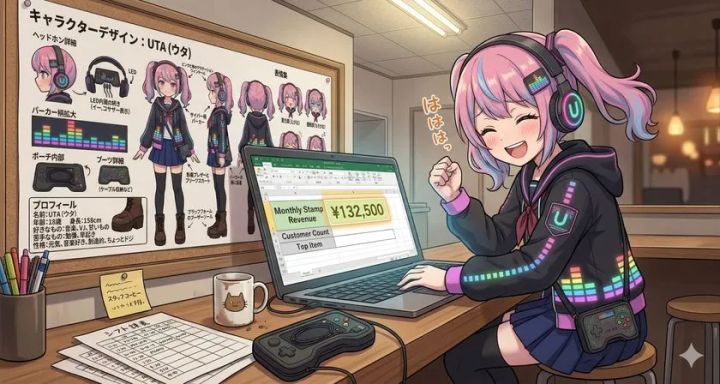 utaverseのギフト演出に反応するキャストと来店客