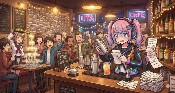 来店客がQRコードを読み取りスタンプを送信するutavers