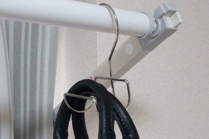 セリアの連携できるバッグホルダーの使用例