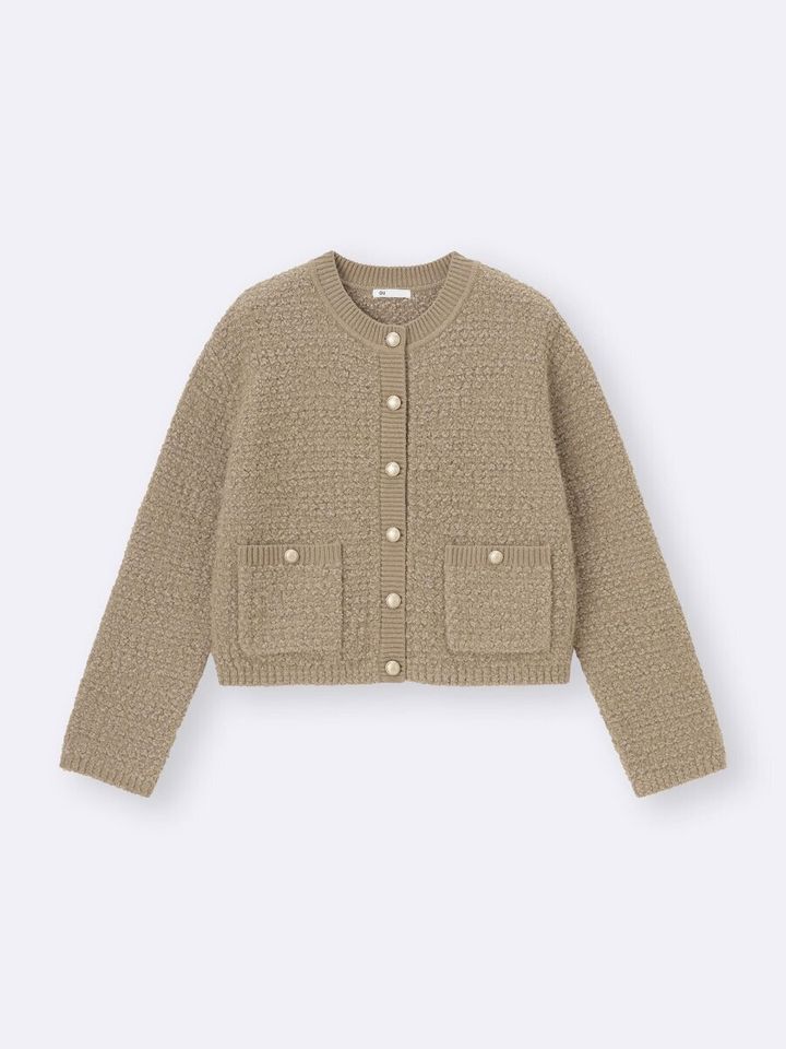 2026gu春値下げ大人女性おすすめ羽織りツイーディーニットカーディガン