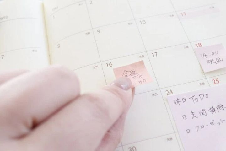 ダイソー コスメ調ふせん（ピンク） コスメ調ふせん（ブルー） 使用例