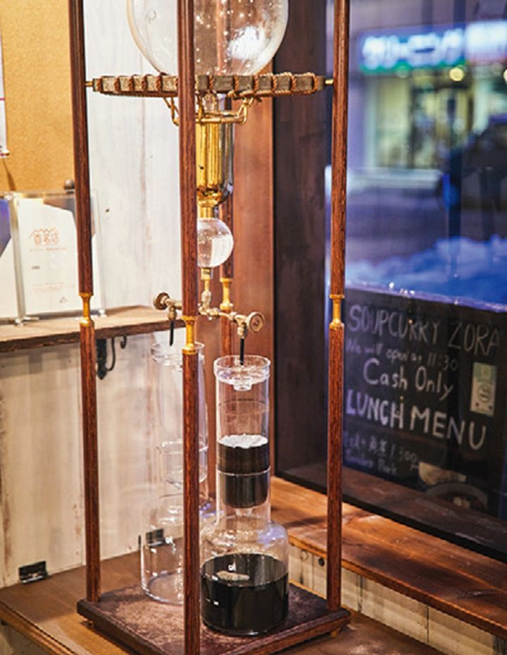 札幌の『寿珈琲』の豆を使用した「水出しコーヒー」¥500。