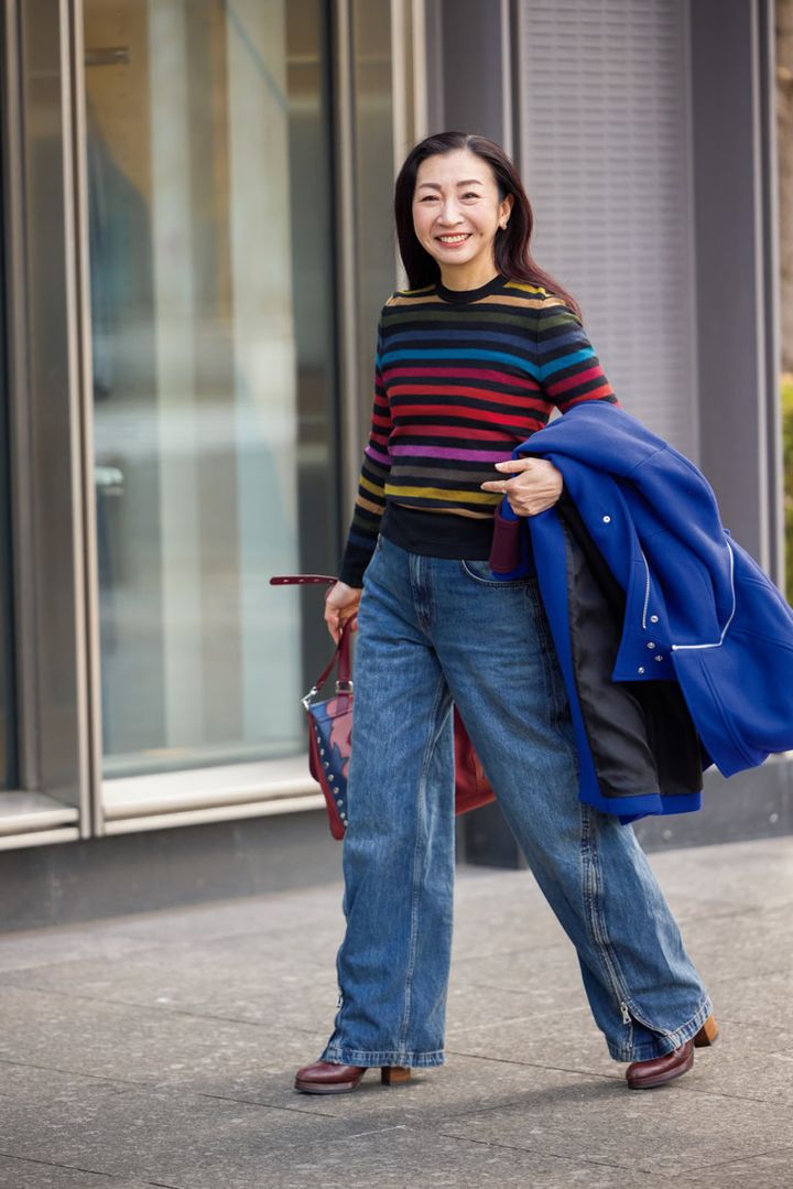 「ZARA」のバレルレッグデニムコーデ