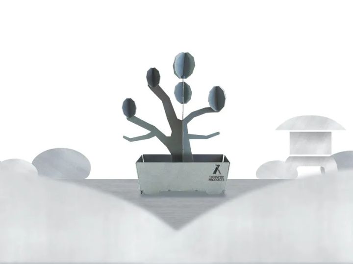 鉄の松のインテリア盆栽を室内に設置した空間演出