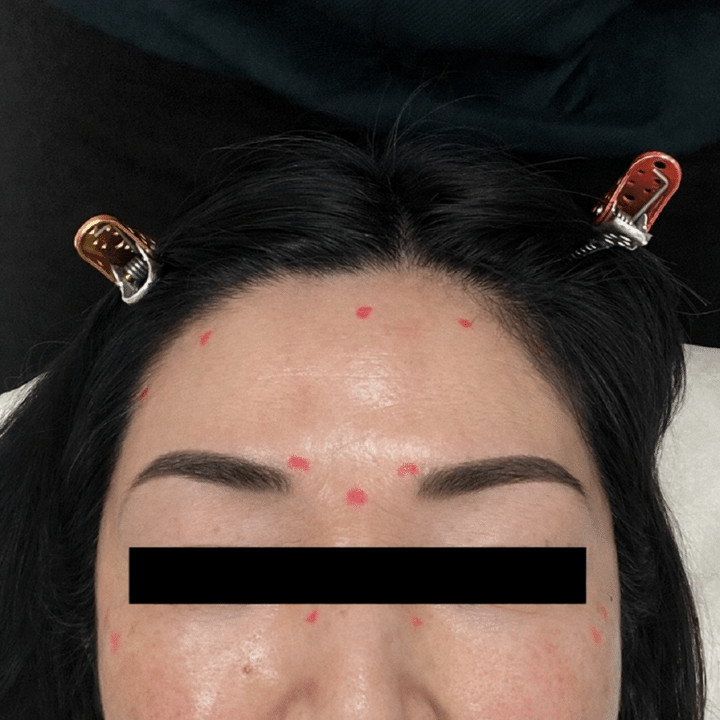 打つ位置をマーキング