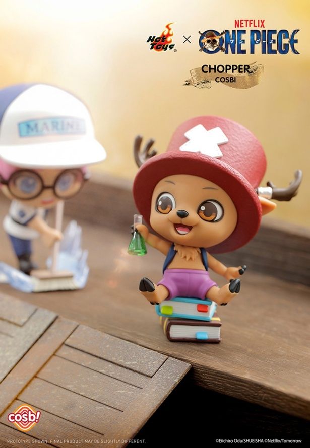 デフォルメしたチョッパーのアイテム(「【コスビ】Netflixシリーズ「ONE PIECE」コレクション #006 チョッパー」) 発売中 価格：2,500円 発売・販売元：株式会社ホットトイズジャパン [c] Eiichiro Oda/ SHUEISHA [c] Netflix/ Tomorrow