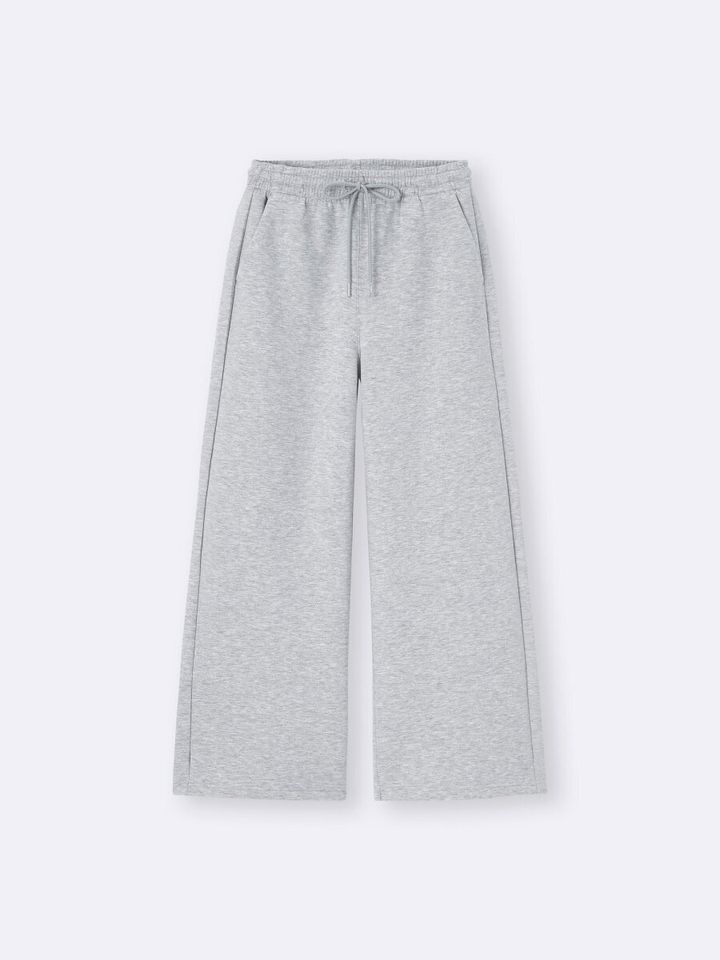 2026gu春大人女性おすすめグレーパフスウェットバギーパンツ