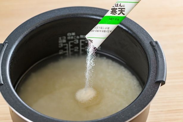 粉寒天でお米もおいしく