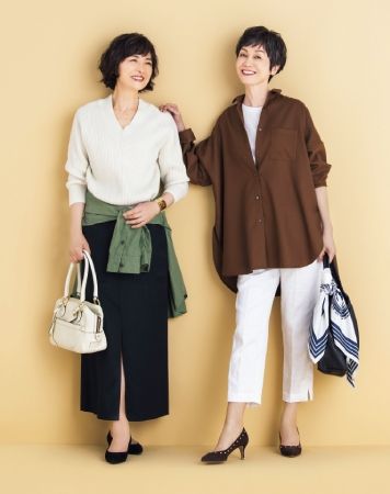 50代ファッションのお手本！黒を使った3色コーデ