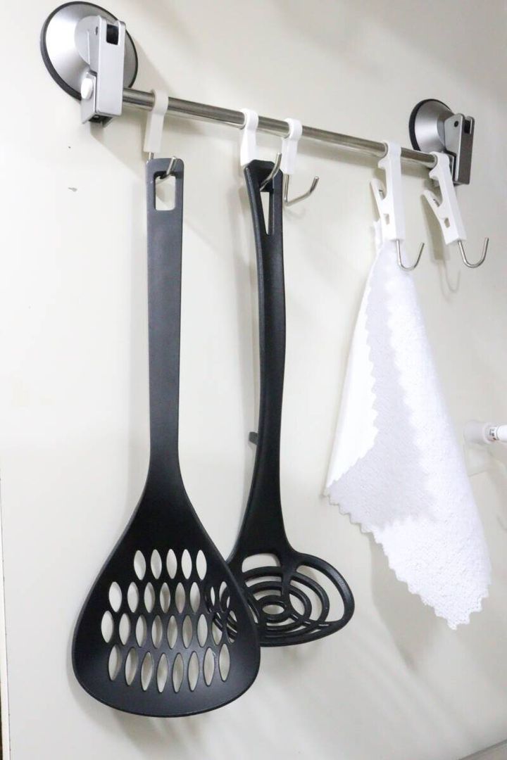 ダイソーのステンレス5連クリップ＆フックの使用例