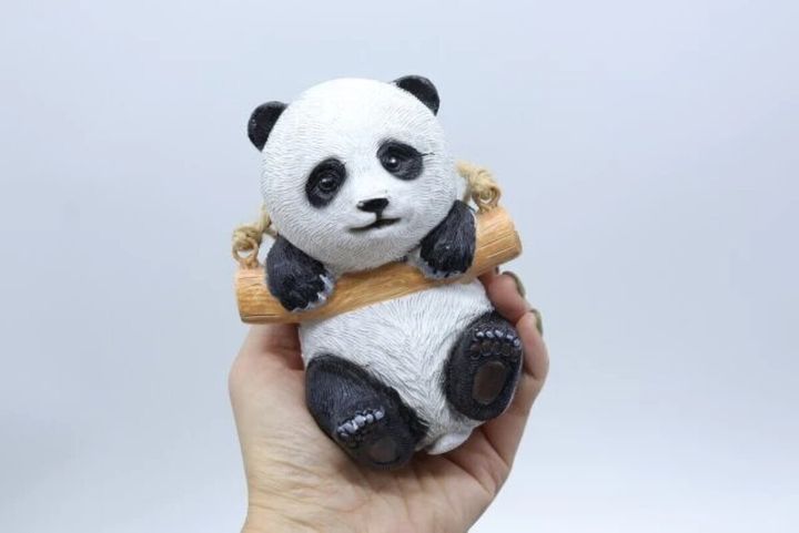 ダイソー 園芸置物（ブランコパンダ） サイズ感