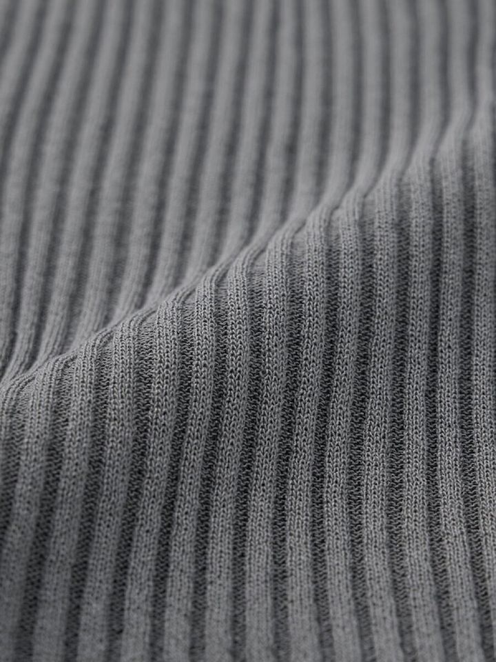 GU シアーリブカーディガン グレー リブ編み素材アップ