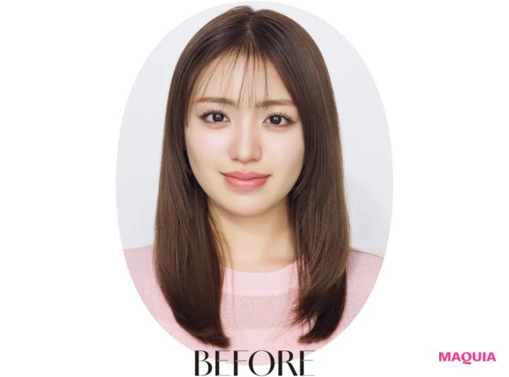 ヘアアレンジ ドライヤーを使った髪の巻き方 ビフォー