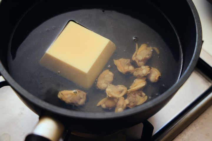 卵豆腐を温める