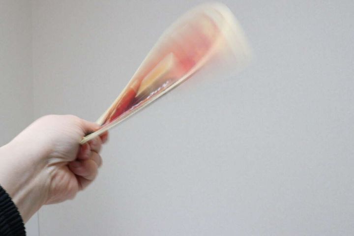 折りたたみうちわ（ホットケーキ） 使用例