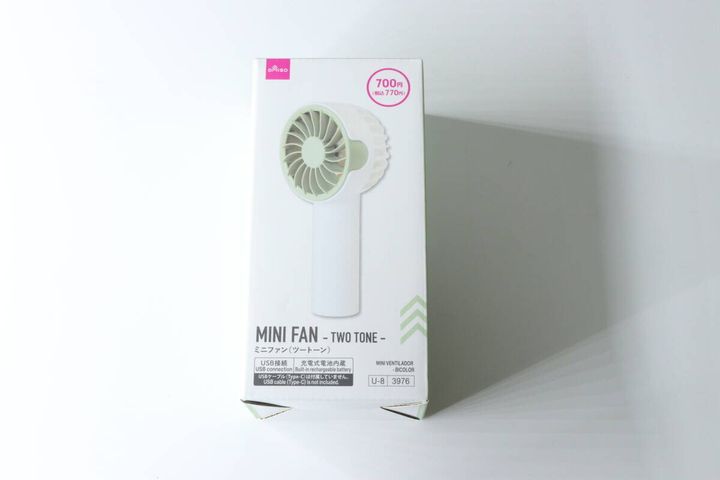 ダイソー ミニファン（ツートン） パッケージ