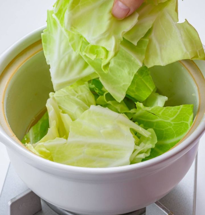 「キャベツの無水鍋」レシピ2