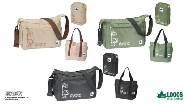 シャンブルから、PEANUTS×LOGOSコラボ第6弾が登場。トートバッグ、ショルダーバッグ、ポーチの3型がラインナップ