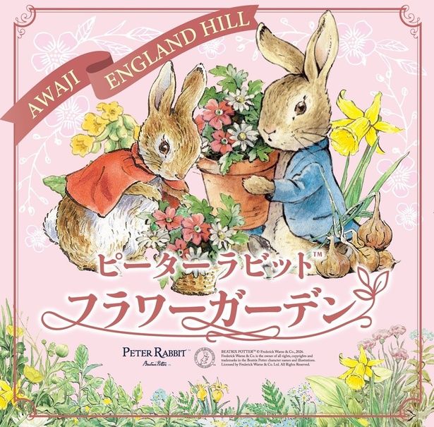 2026年4月8日から、淡路ファームパーク イングランドの丘で「ピーターラビット フラワーガーデン」がスタート