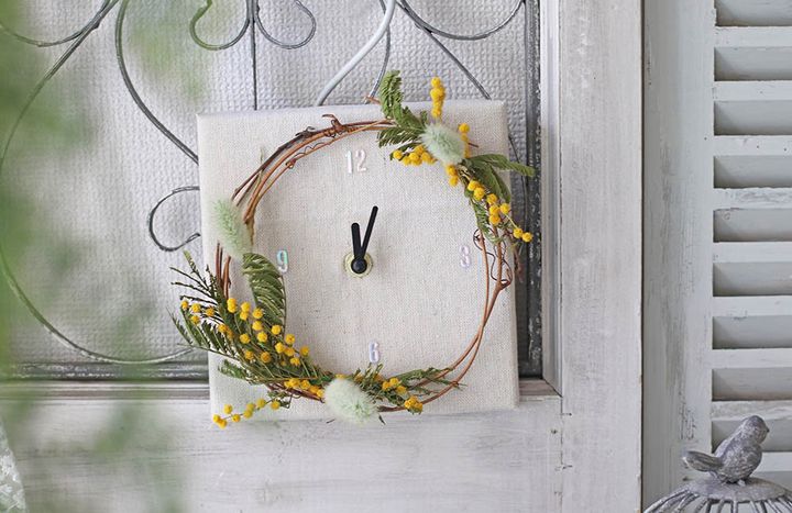 ミモザのクラフト時計