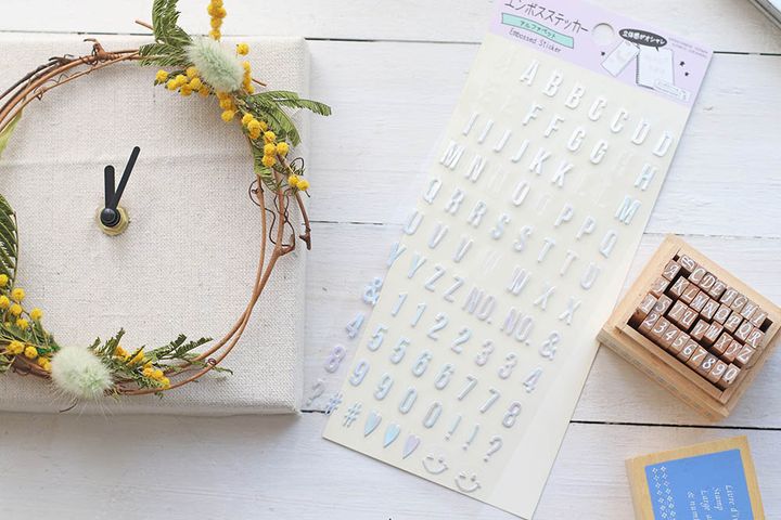 ステッカーで数字を入れる