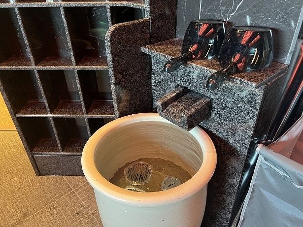 シャワーブースやかけ湯で汗を流しても