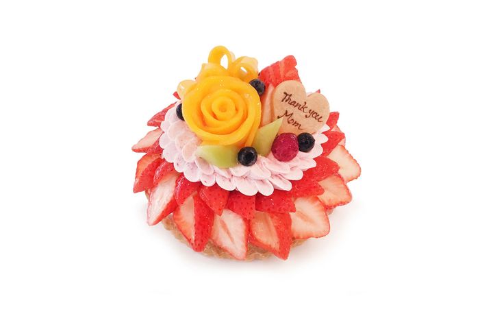  【ご予約限定ケーキ】母の日 限定ケーキ 〜マンゴーローズといちごの花束のケーキ〜