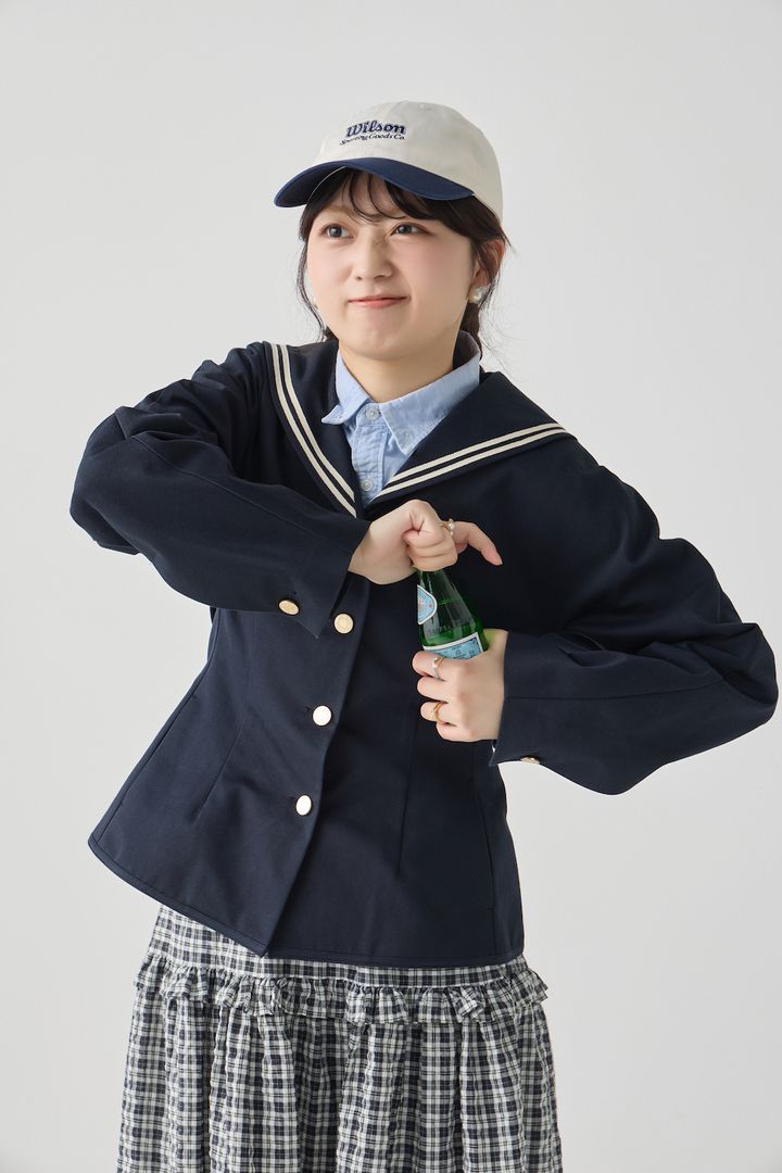 春マリンはセーラーカラージャケットで。チェック柄スカートでつくるゆるトラッド【FUDGE FRIEND おしゃれさんの毎日コーディネート vol.675｜Maruru】