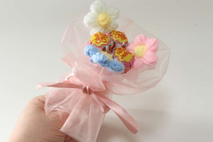 セリア MA-2125 ロリポップ ブーケホルダー4P 完成例