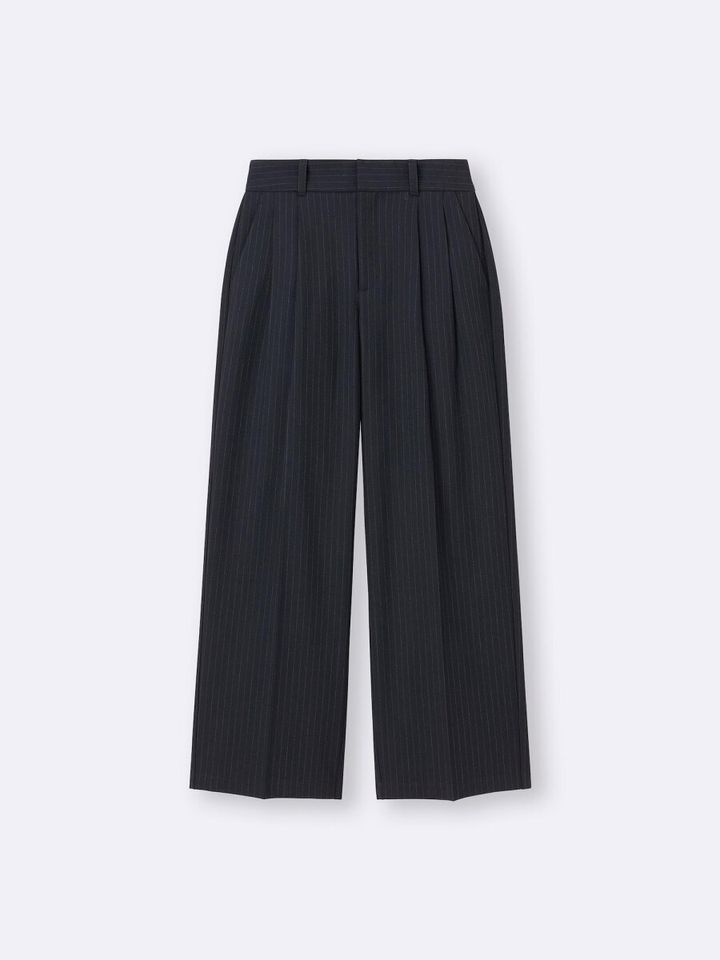 2026gu春大人女性おすすめタックワイドパンツ