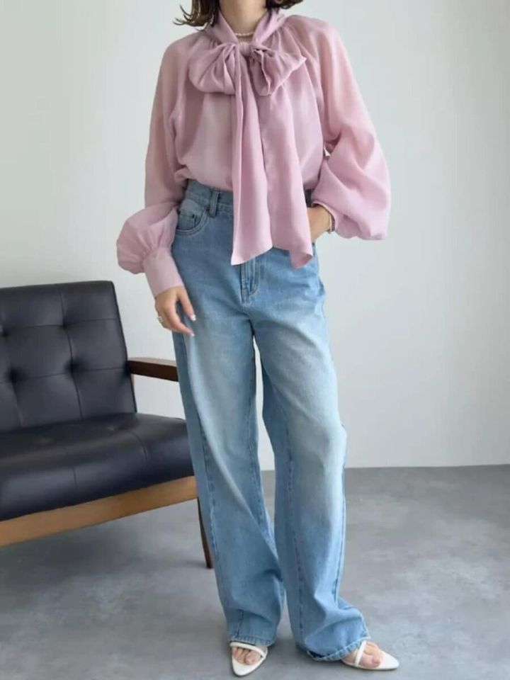 2026春大人女性おすすめピンクブラウスコーデ