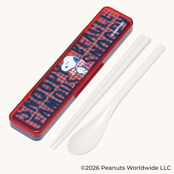 音の鳴らないコンビセット ハシ18cm SNOOPY（チェックロゴ）