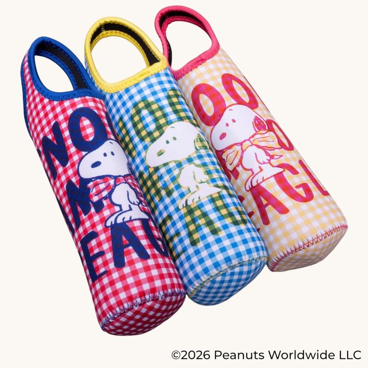 ウエット素材ペットボトルカバー SNOOPY（チェックロゴ）
