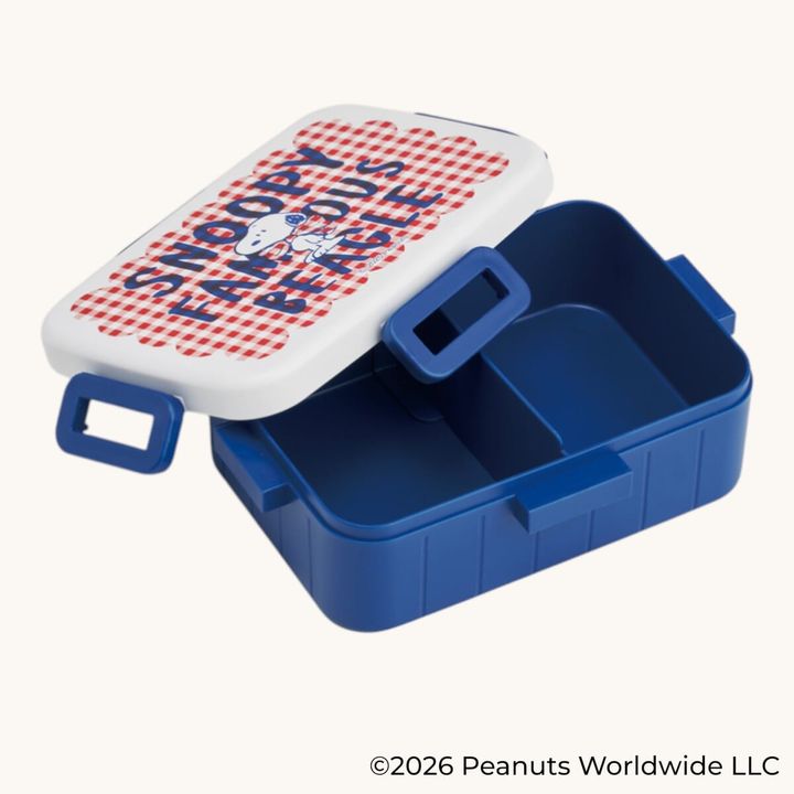4点ロックランチボックス SNOOPY（チェックロゴ） 開放時