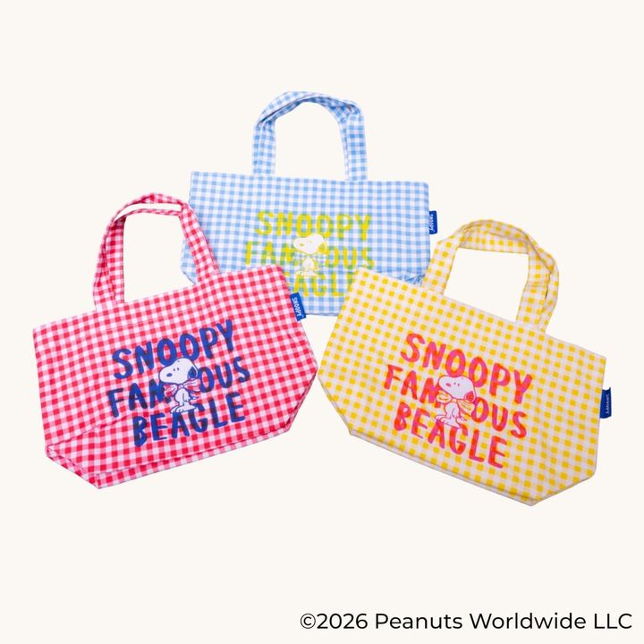 帆布ランチトートバッグ SNOOPY（チェックロゴ）
