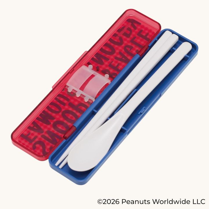 音の鳴らないコンビセット ハシ18cm SNOOPY（チェックロゴ） 開放時