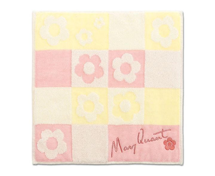 ハンカチ プレゼント おすすめ タオル マリークワントカラーブロックデイジー2 ミニタオル（イエロー）