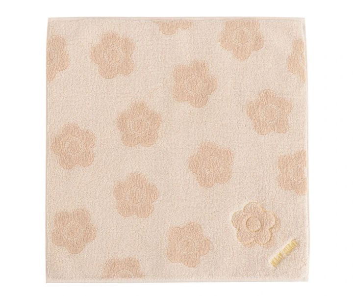 ハンカチ プレゼント おすすめ タオル マリークワント セイムトーンデイジー ミニタオル（ベージュ）