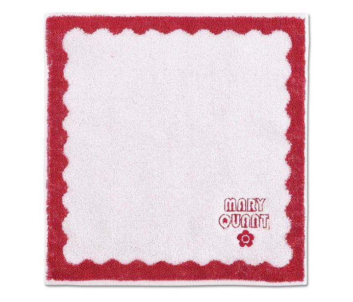 ハンカチ プレゼント おすすめ タオル マリークワント ウェーブフレーム ミニタオル（ピンク）