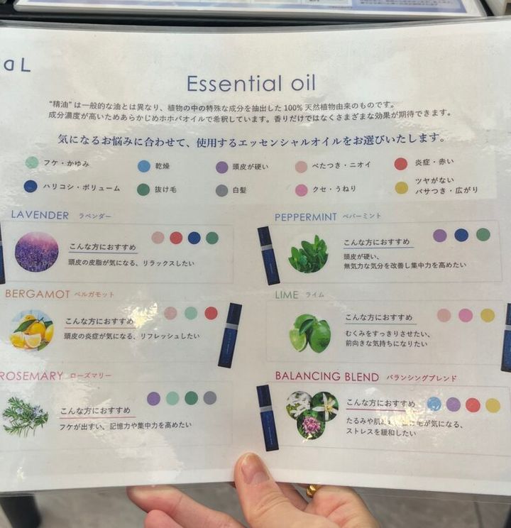 オイルは効能別に選ぶことも可能